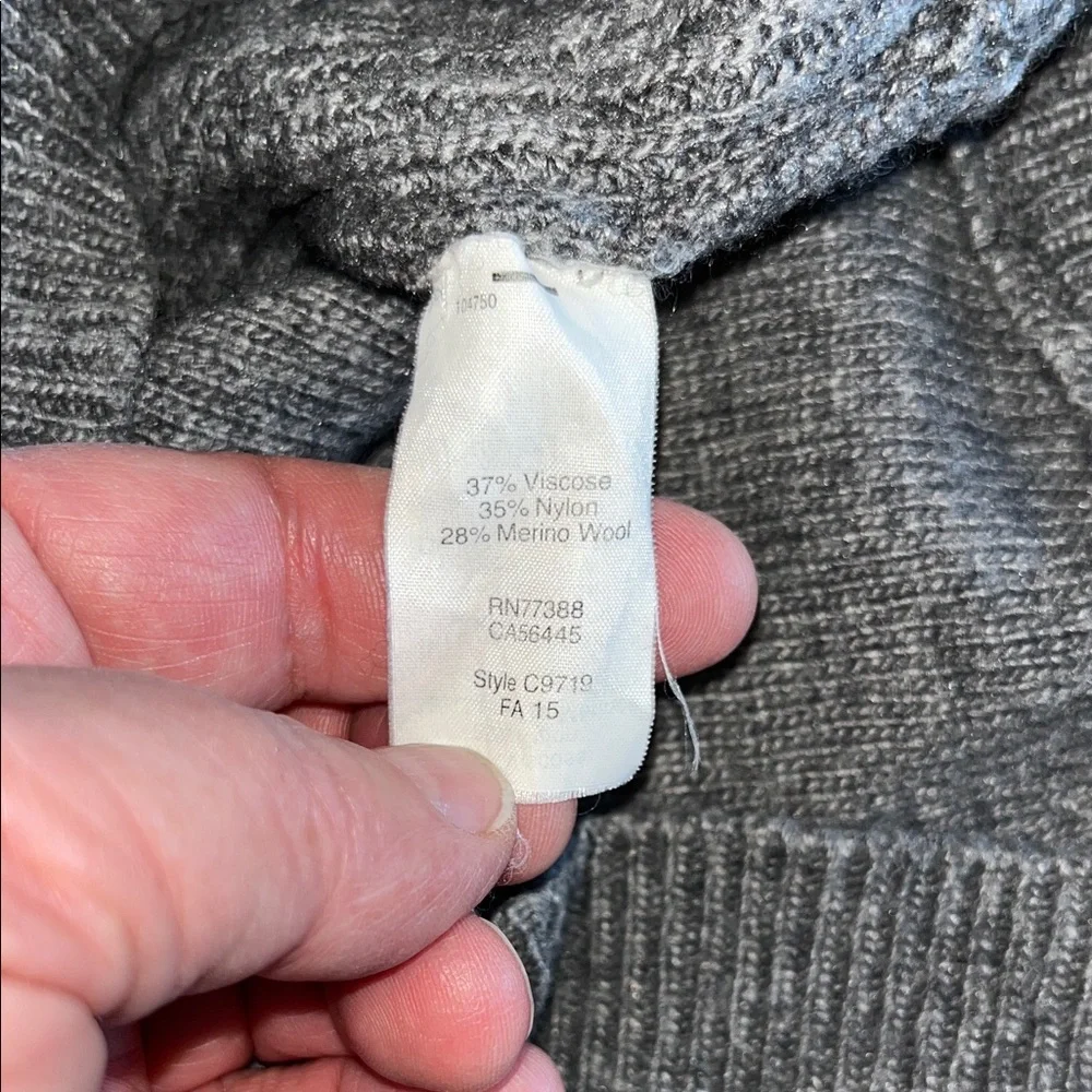 J. Crew Charcoal Crew Neck Raglan Sleeve Merino‎ Wool Blend Sweater M
